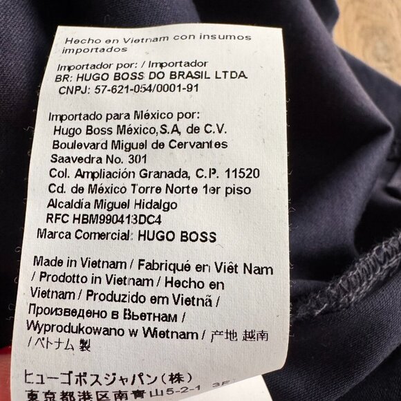 NWT Hugo Boss Slim Fit Mercerised Short Sleeve Zip Golf Shirt Navy - Picture 5 of 10